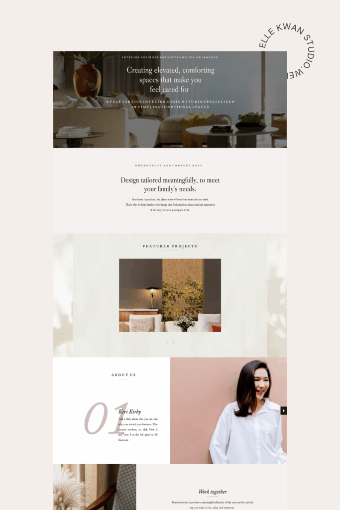 Free interior design website template layout 